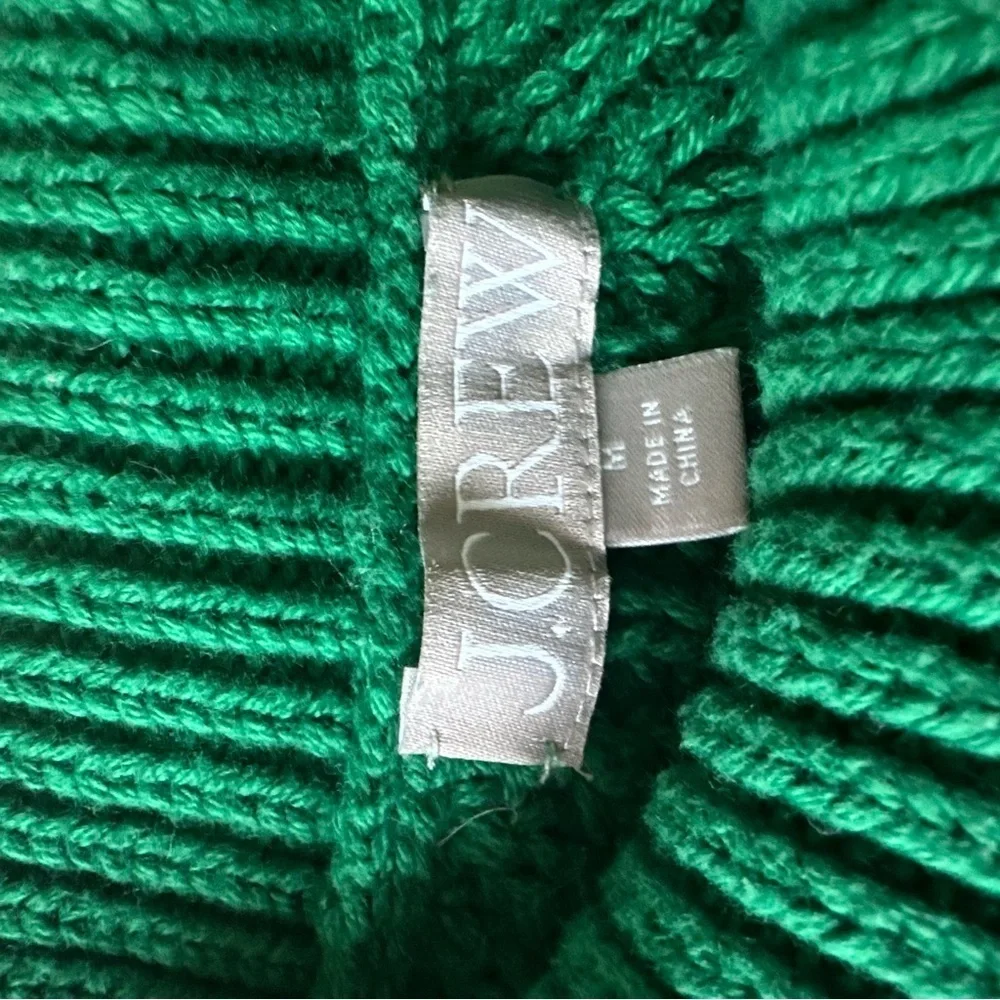 J. Crew 100% Cotton Green Turtleneck Sweater Green Sz M